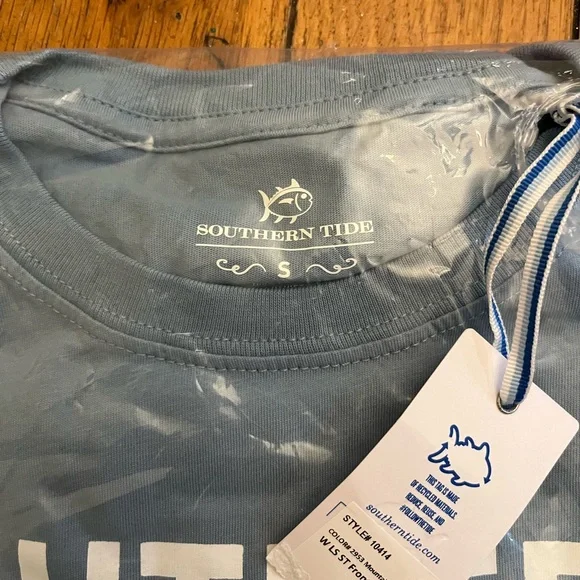 NWT Southern Tide Mountain Blue Front Print Tee Women’s - Picture 7 of 8